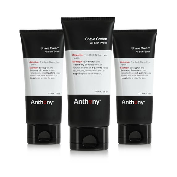 Anthony Shaving Cream Mens Sensitive Skin: Squalane, Eucalyptus, Spearmint and Rosemary Extracts, Help Soothe, Refresh, Cool, and Condition Your Skin for Shave 6 Fl Oz