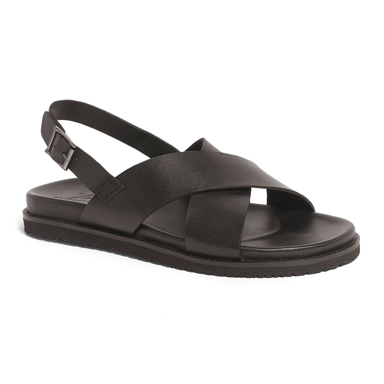 Anthony Veer Mens Cancun Cross Strap Comfort Leather Sandal  display picture 3