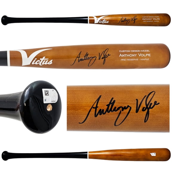 Anthony Volpe Autographed Brown Victus Player Model Bat New York Yankees Fanatics Holo 219042
