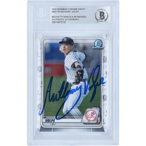 Anthony Volpe New York Yankees Autographed 2020 Bowman Draft Chrome MLB #BD-178 Beckett Fanatics Witnessed Authenticated Card - Fanatics Authentic Certified