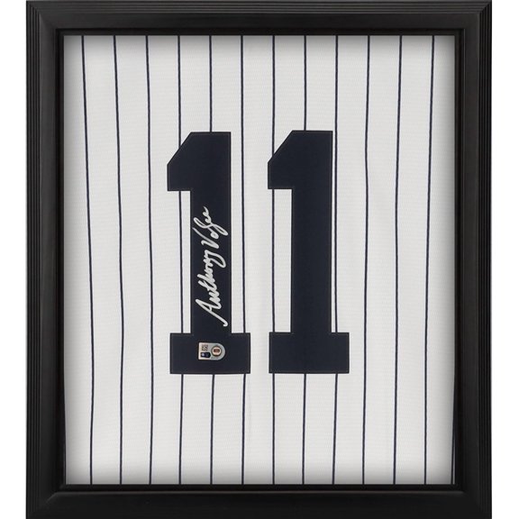 Anthony Volpe New York Yankees Framed Autographed White Replica Jersey Shadowbox - Fanatics Authentic Certified