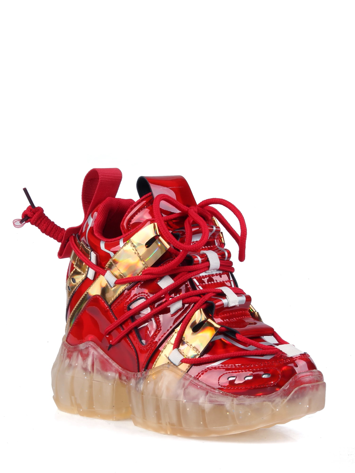 Anthony Wang Chunky Clear Sole Hidden Platform Sneakers in Iron