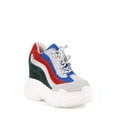 thumbnail image 1 of Anthony Wang Colorblock Women's Platform Sneakers in White, 1 of 4
