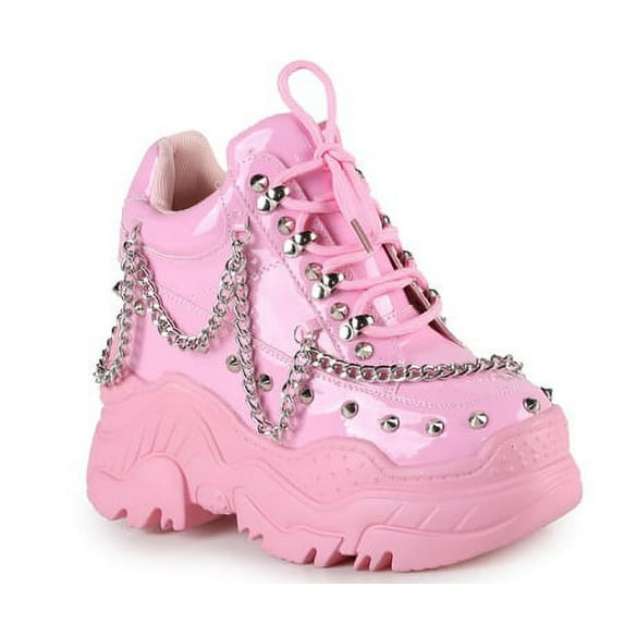 Anthony Wang WTF Space Candy Platform Sneakers with Chain and Stud Design