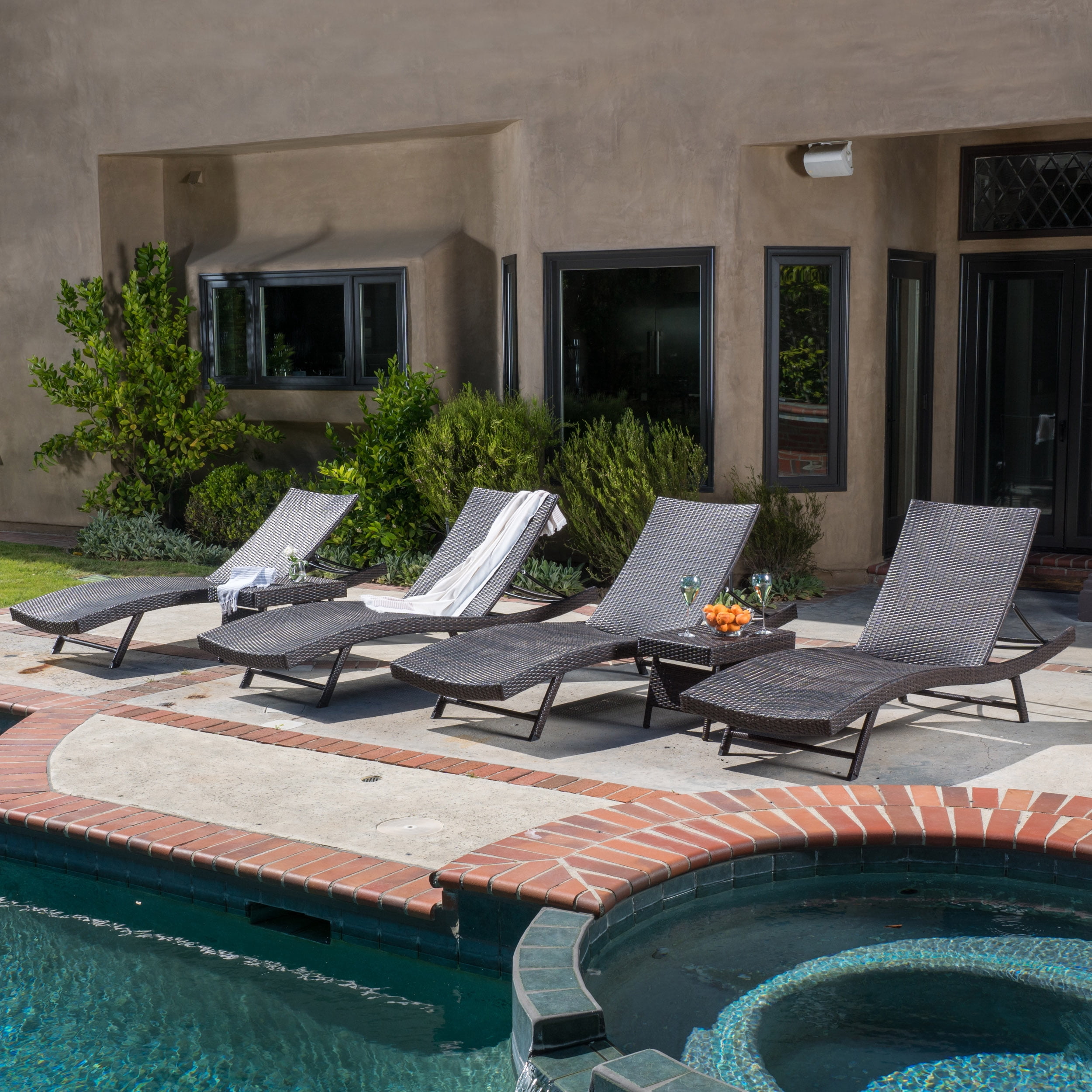 Anthony Wicker Chaise Lounger Set, Multibrown