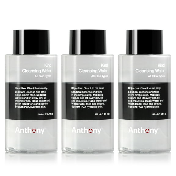 Anthony Witch Hazel Toner for Face Kind Cleansing Water  Contains Rose Water to Tone & Soothe, Sodium PCA to Hydrate Skin, and Micelles Removes Excess Oil and Impurities, 6.7 Fl Oz Pack of 3