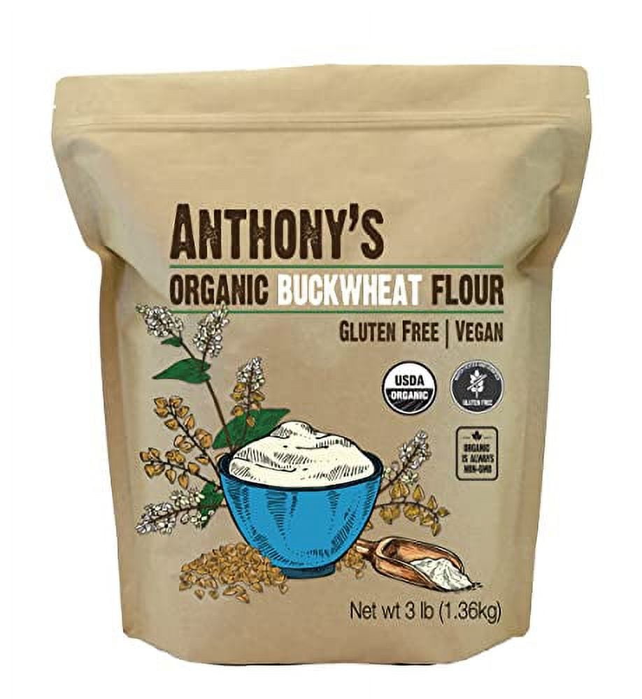 Anthony's Organic Buckwheat Flour, 3 lb, Grown in USA, Gluten Free ...