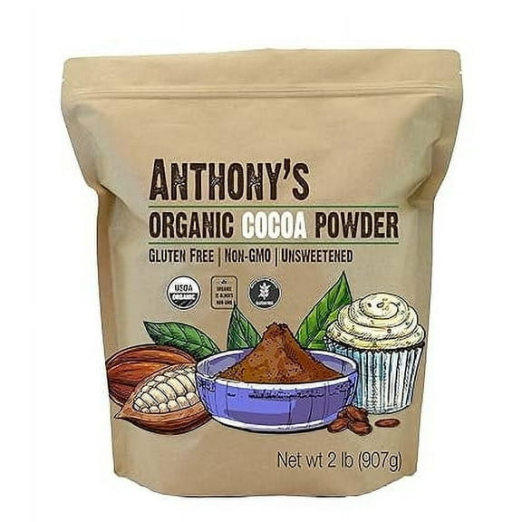 Anthony's Organic Cocoa Powder, 2 lb, Gluten Free, Non GMO 2 Pound (Pack of 1) Cocoa Powder