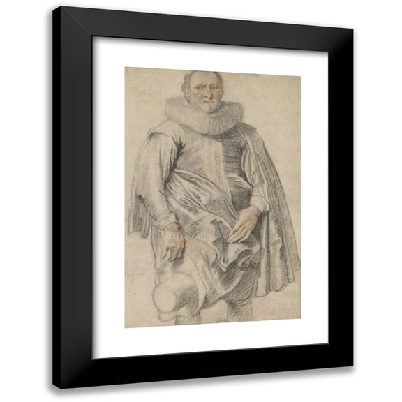 Anthony van Dyck 11x14 Black Modern Framed Museum Art Print Titled - Portrait of a Man Standing