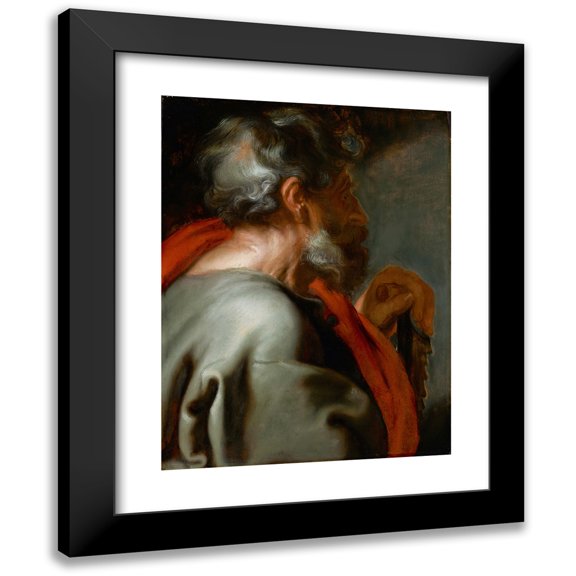 Anthony van Dyck 12x14 Black Modern Framed Museum Art Print Titled - The Apostle Simon (1618)