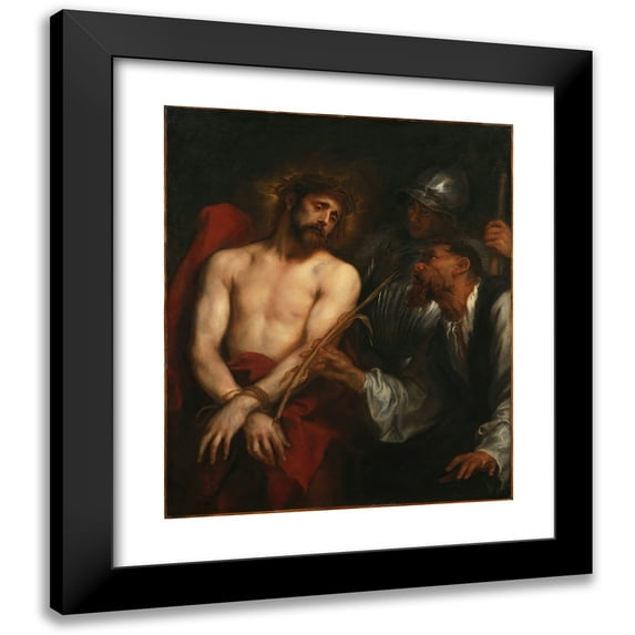 Anthony van Dyck 15x17 Black Modern Framed Museum Art Print Titled - The Mocking of Christ (1628-30)