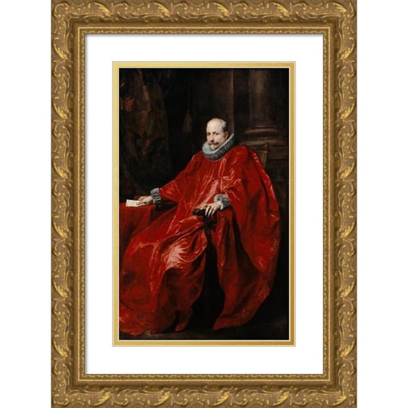 Anthony van Dyck 17x24 Gold Ornate Framed and Double Matted Museum Art Print Titled - Portrait of Agostino Pallavicini