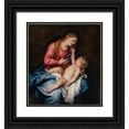 thumbnail image 1 of Anthony van Dyck 20x22 Black Ornate Framed Double Matted Museum Art Print Titled: The Virgin and Child, 1 of 5