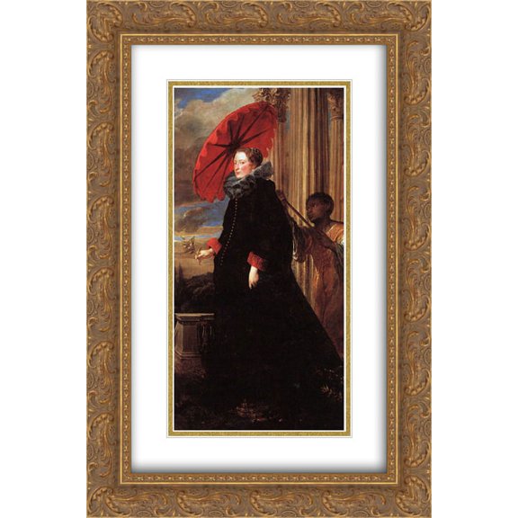 Anthony van Dyck 2x Matted 16x24 Gold Ornate Framed Art Print 'Marchesa Elena Grimaldi'