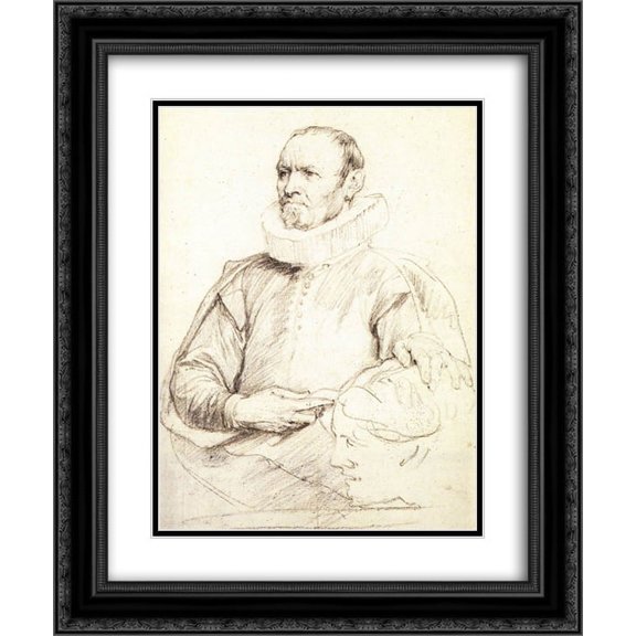 Anthony van Dyck 2x Matted 20x24 Black Ornate Framed Art Print 'Nicolaas Rockox'