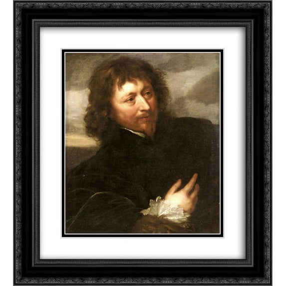 Anthony van Dyck 2x Matted 20x24 Black Ornate Framed Art Print 'Portrait of Endymion Porter'
