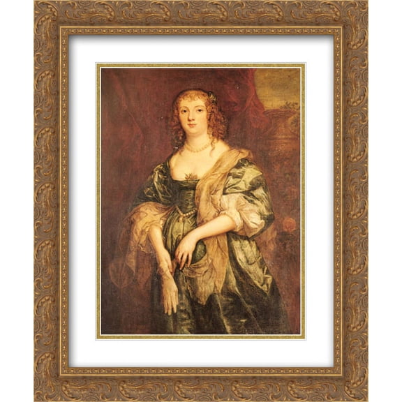 Anthony van Dyck 2x Matted 20x24 Gold Ornate Framed Art Print 'Portrait of Anne Carr, Countess of Bedford'
