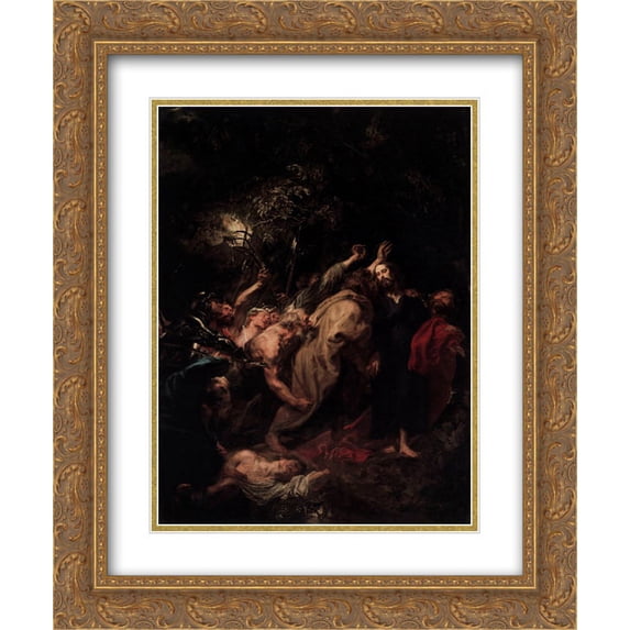 Anthony van Dyck 2x Matted 20x24 Gold Ornate Framed Art Print 'The Capture of Christ'