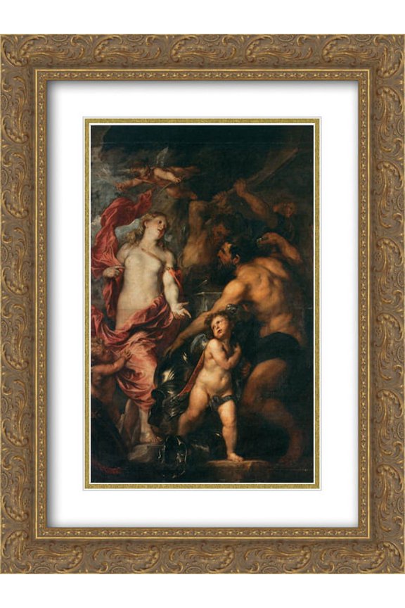 Anthony van Dyck 2x Matted 20x24 Gold Ornate Framed Art Print 'Venus asking Vulcan for the Armour of Aeneas'