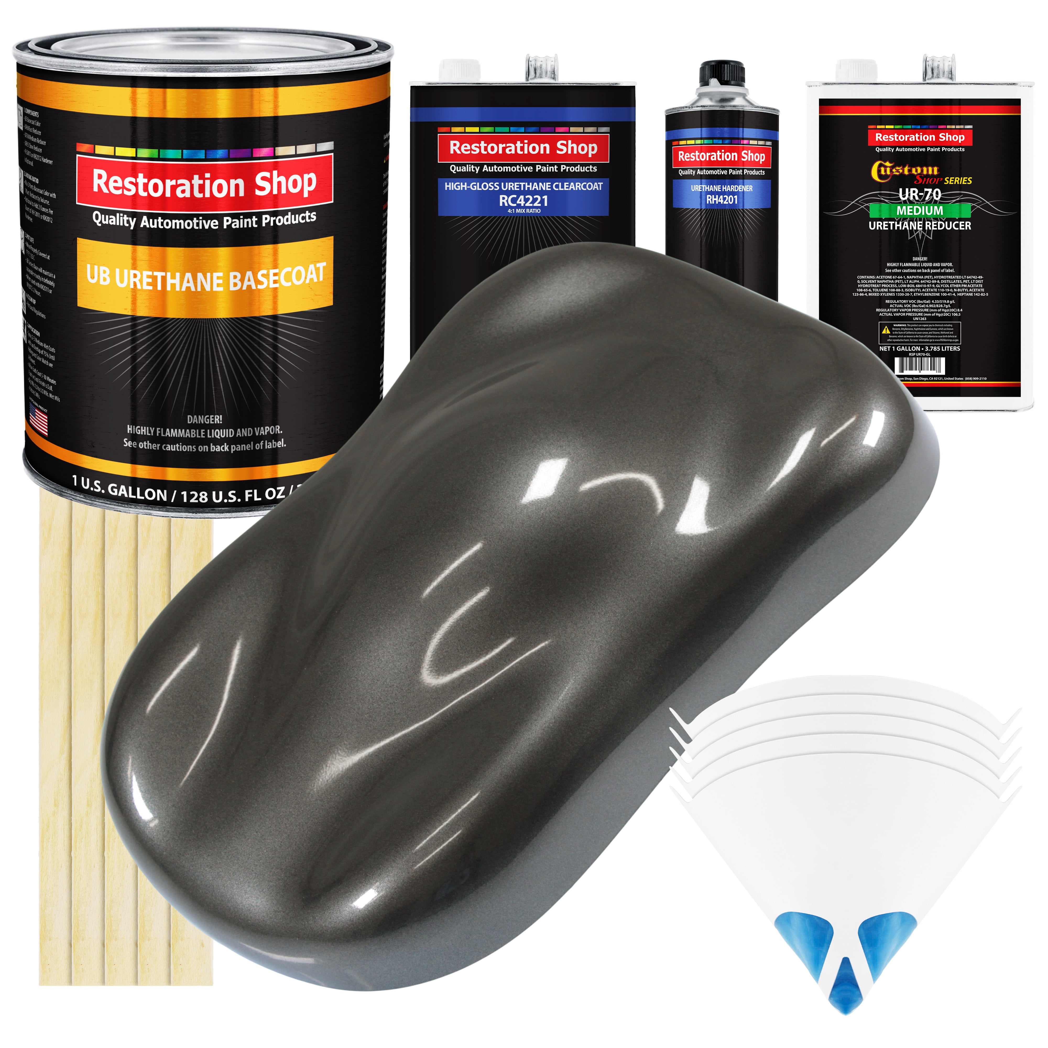 Anthracite Gray Pearl Gallon URETHANE BASECOAT CLEARCOAT Car Auto Paint Kit