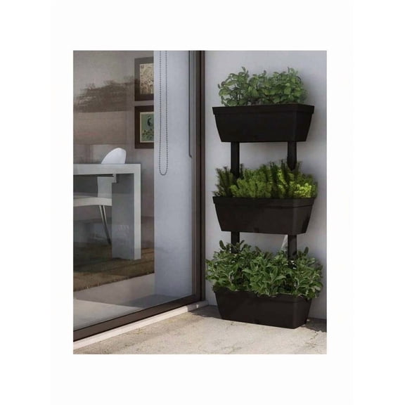 Anthracite Vertical Garden Planter Box For Vegetables And Herbs