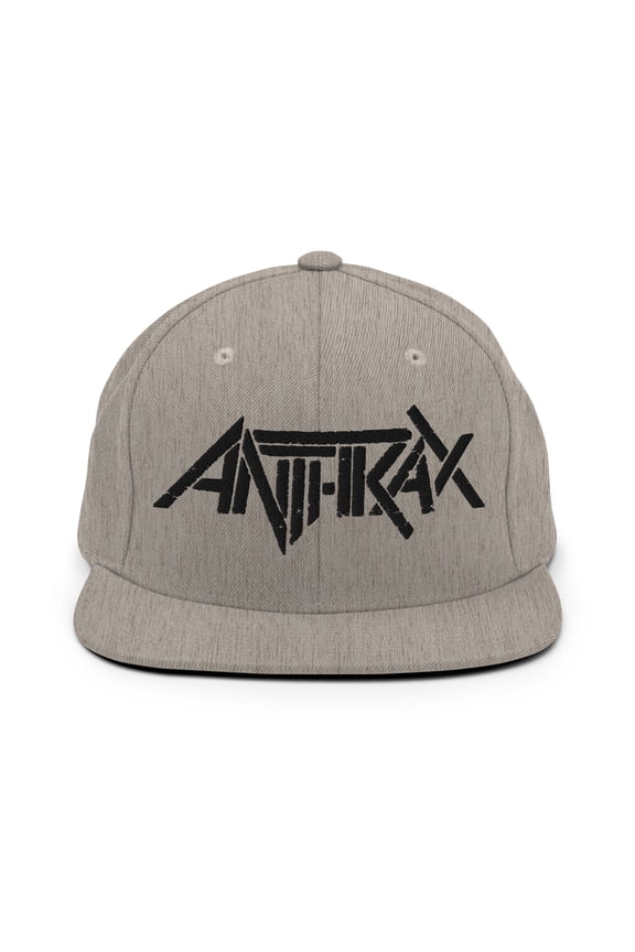 Anthrax - Black on Gray Snapback HD Embroidered Hat