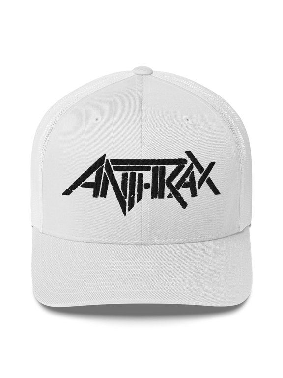 Anthrax - Black on White Trucker HD Embroidered Hat