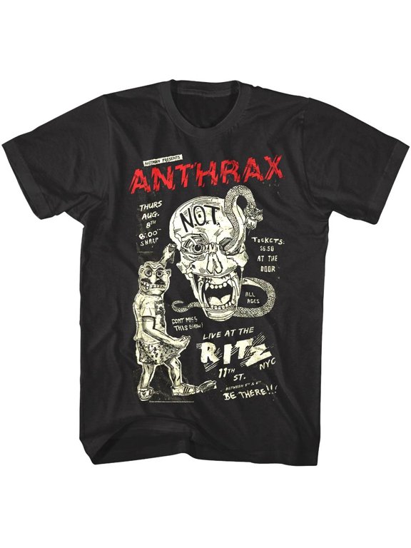 Anthrax Live At The Ritz NYC Men's T Shirt (Black, AdultS)