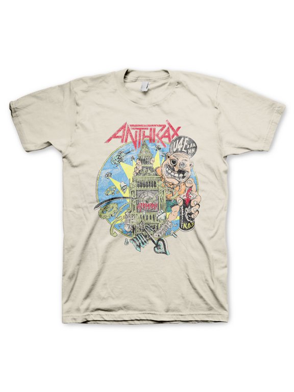 Anthrax Men's London T-Shirt Natural Large | Officially Licensed Merchandise