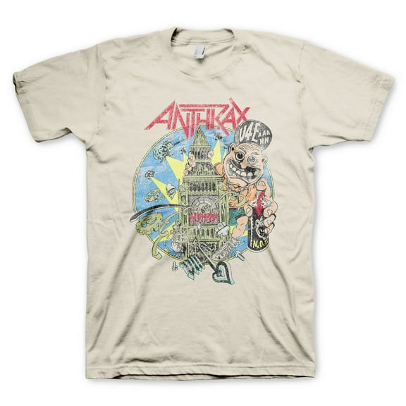Anthrax Men's London T-Shirt Natural Medium | Officially Licensed Merchandise