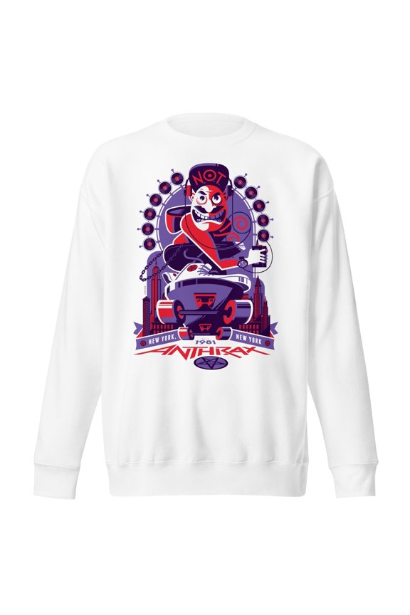 Anthrax New York 81 Jumbo Print Unisex Sweatshirt - White - Large