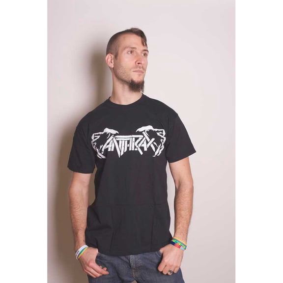 Anthrax T Shirt Death Hands Distressed Band Logo Official Mens New Black