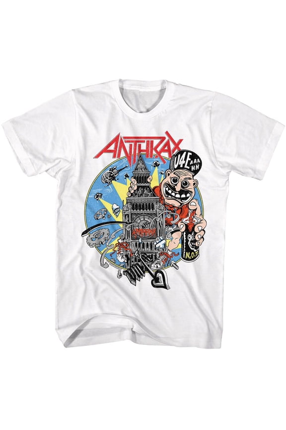 Anthrax U4Eaaahh White Adult S/S Tshirt S