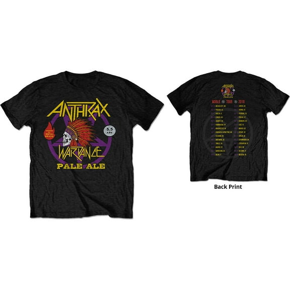 Anthrax Unisex T-Shirt War Dance Paul Ale World Tour 2018 (Back Print/Ex Tour) (Small)