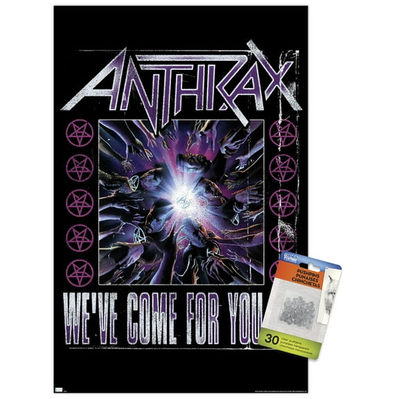 Anthrax - We've Come For You All Wall Poster with Push Pins, 14.725" x 22.375"