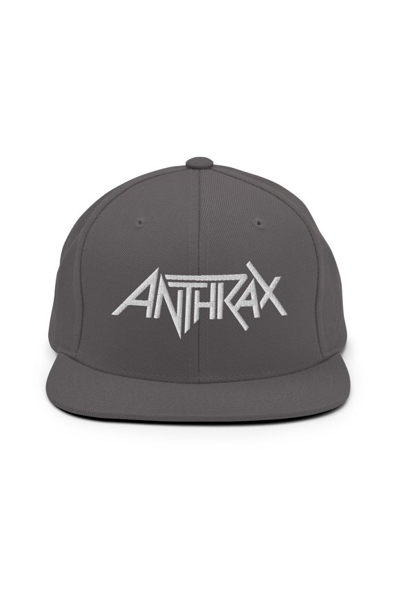 Anthrax - White on Gray Snapback HD Embroidered Hat