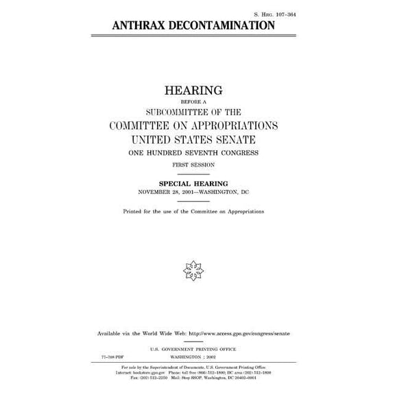 Anthrax decontamination (Paperback)