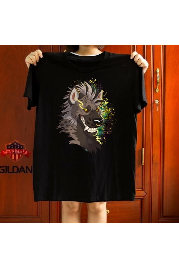 Anthro Hyena Hand Drawn Furry Art Creative Animal Graphic Graphic Tee,for unisex up to 5XL