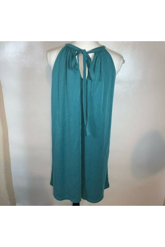 Anthropologie Delia + Cleo Teal Green Aqua Blue Shift Sun Dress Women Medium NEW