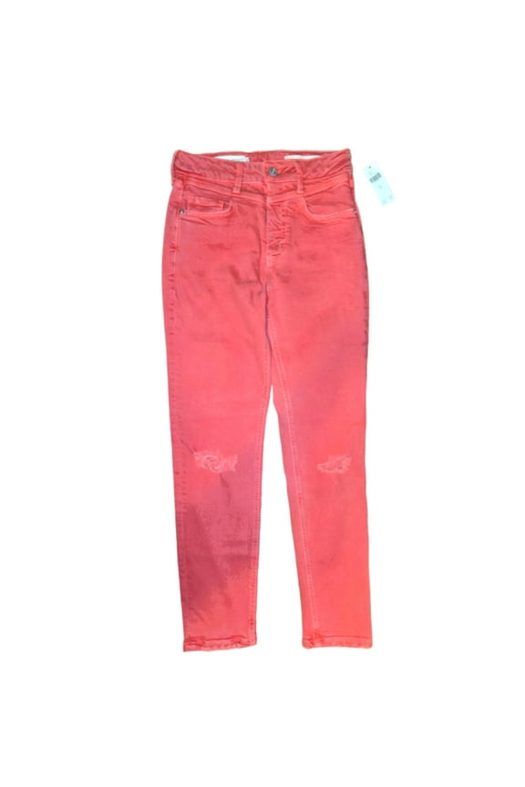 Anthropologie Pilcro & The Letterpress Red Rouge Distressed High Rise Slim Ankle Jeans - Size 26"
