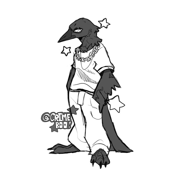 Anthropomorphic Crow Wall Art Gothic Bird Character Illustration Dark Fantasy Animal Poster 8x12 UNFRAMED