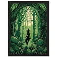 thumbnail image 1 of Anthropomorphic Fox Silhouette Forest Art Nouveau Artwork Framed Wall Art Print A4, 1 of 4