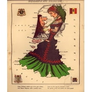 Anthropomorphic Map of Holland and Belgium by Vintage Maps (24 x 36)