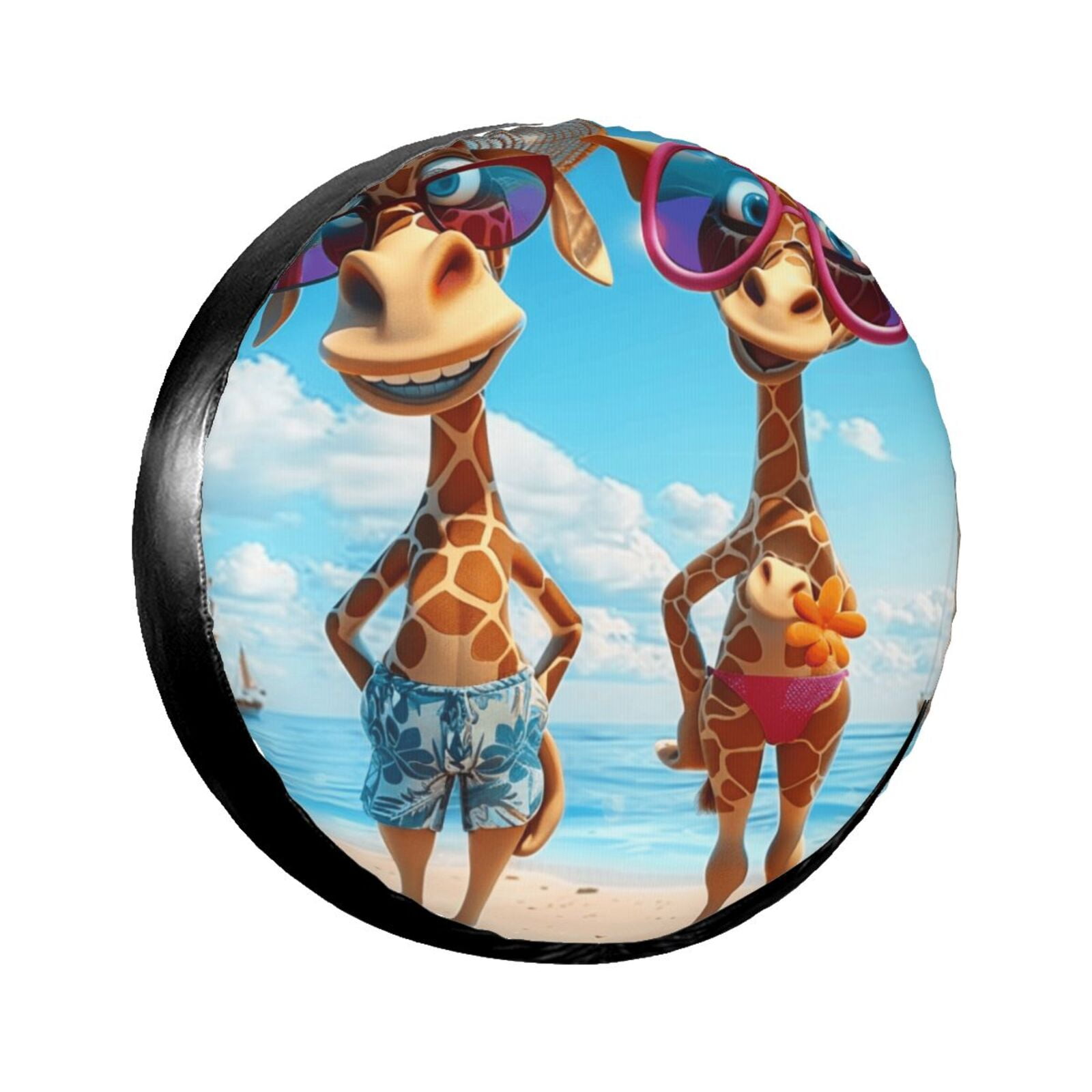 Anthropomorphic deer Camping spare tire cover, wheel protector, weather