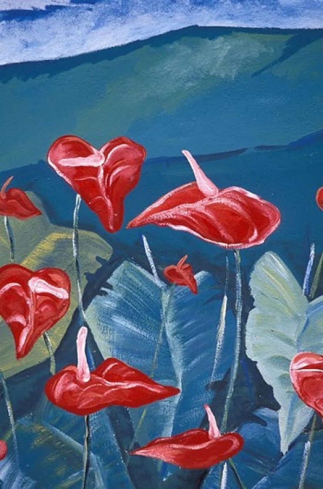 Anthurium Mural in Jardin de Balata Martinique Caribbean Canvas Art - Walter Bibikow DanitaDelimont (24 x 36)