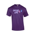 thumbnail image 1 of Anti-Abortion Short Sleeve T-shirt Choose Life Baby Foot Prints-Purple-XXXL, 1 of 4