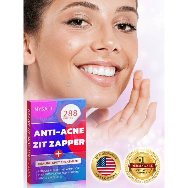 AntiAcne Zit Zapper (8 Sheets, 2 Sizes), 288 Hydrocolloid Pimple
