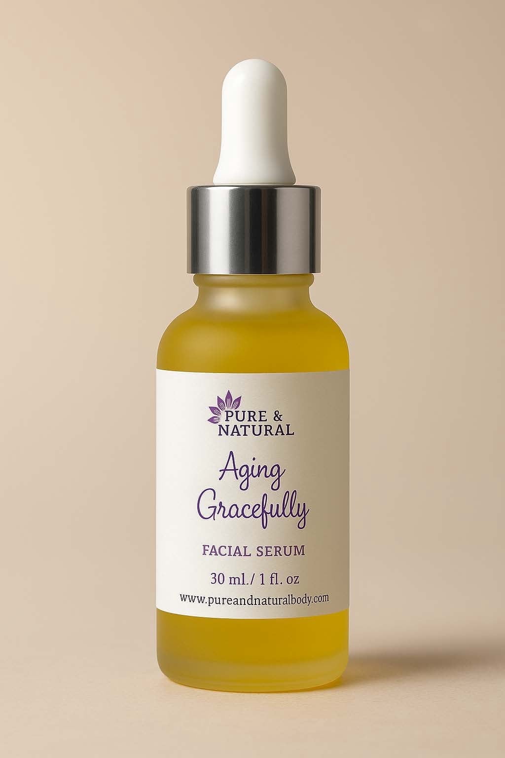 Pure & Natural Body Essentials Aging Gracefully Facial Oil, Hydrating Face Serum for Mature & Sensitive Skin, Lightweight Anti-Dryness, 1 fl oz