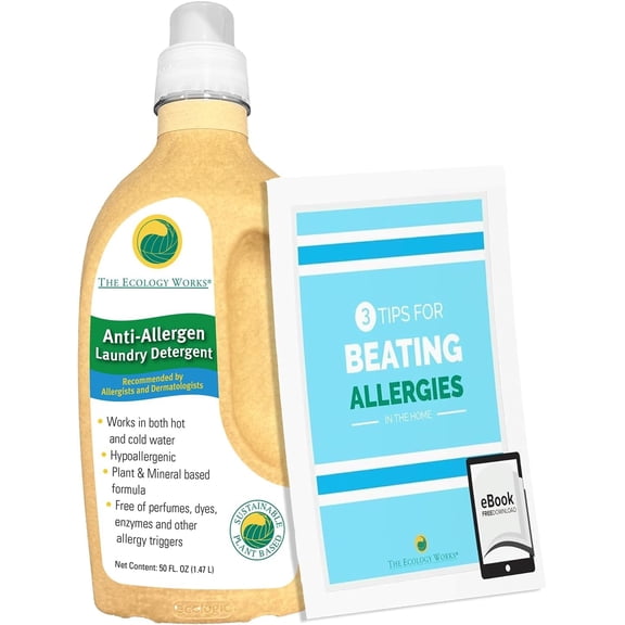 Anti-Allergy Laundry Detergent| Natural Allergy Free for Pet Dander Allergy & Pollen |For Sensitive Skin & Washing Baby Clothes |Unscented