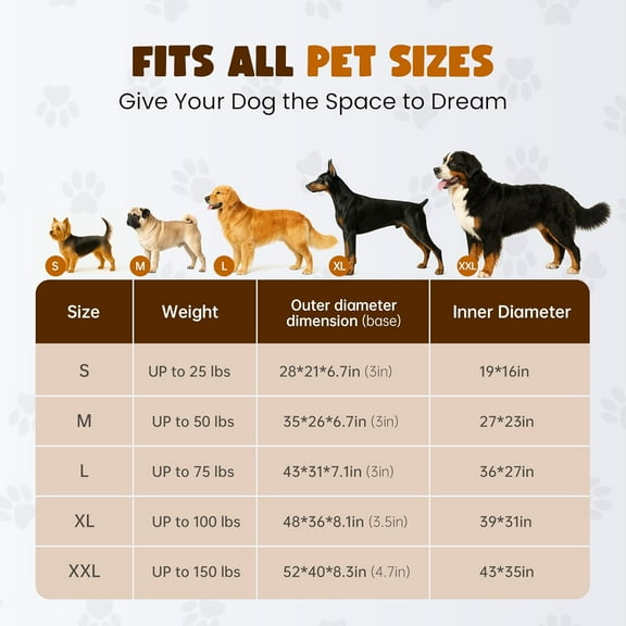 Anti-Anxiety Dog Bed for Medium Dogs, Cozy Round Egg Crate Foam Sofa with Washable Removable Cover & Bolstered Sides, Comfortable Pet Chair or Crate Bed, Camel (35")